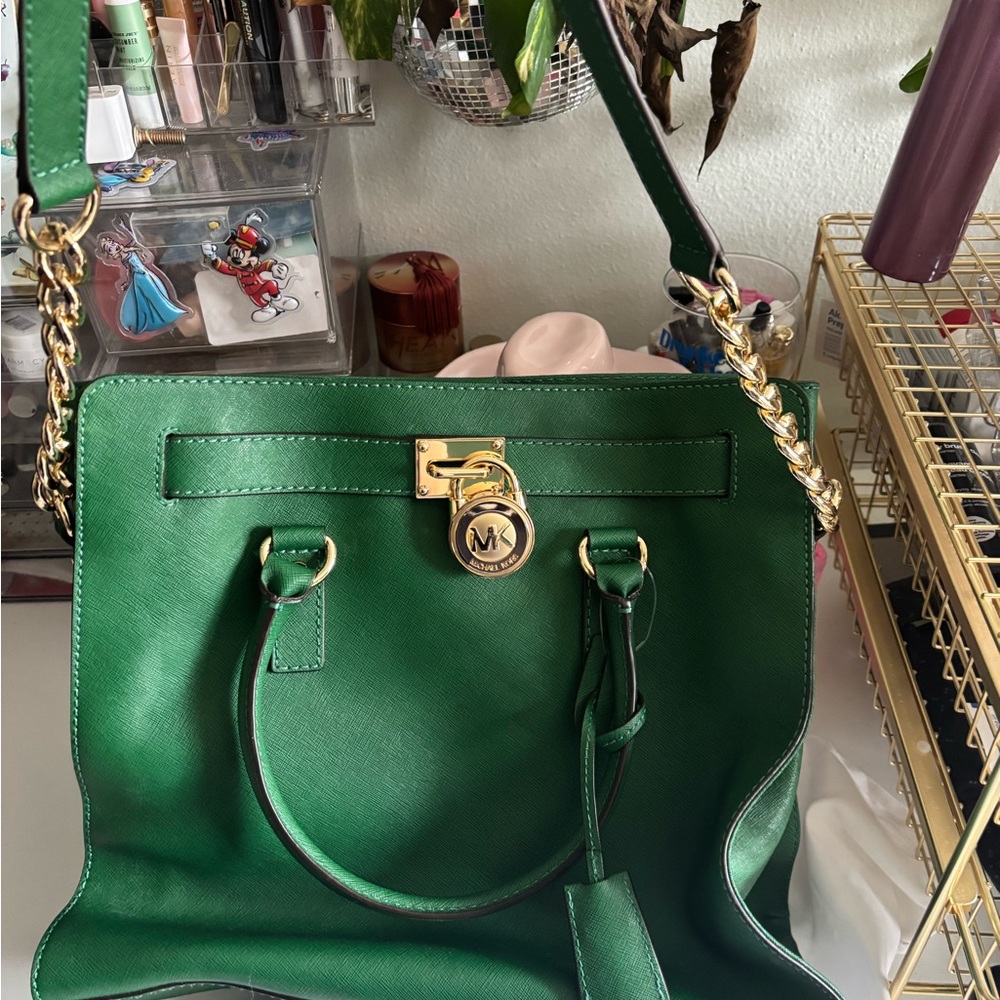 Michael Kors Green Leather Tote Bag
